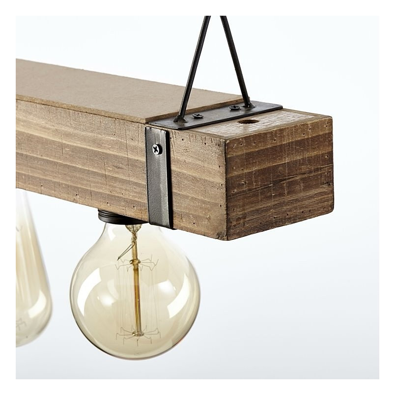 Lampa wisząca drewniana Woodhill 80cm | Loftowa lampa Brilliant