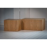 Stolik fornirowany japandi Firkant 76x38cm dąb naturalny Nordifra