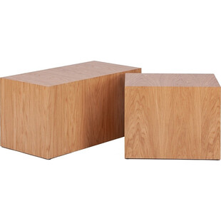 Stolik fornirowany japandi Firkant 76x38cm dąb naturalny Nordifra