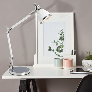 Lampa biurkowa nowoczesna Octavia Chrom/Biała marki Brilliant
