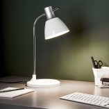 Lampa biurkowa Jan biała/srebrna Brilliant - Retro design