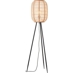 Lampa podłogowa trójnóg boho Tanah naturalny / czarny Brilliant