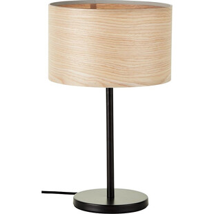 Lampa stołowa drewniana Brilliant Romm | Jasne drewno/Czarny