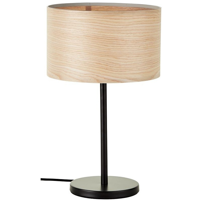Lampa stołowa drewniana Brilliant Romm | Jasne drewno/Czarny