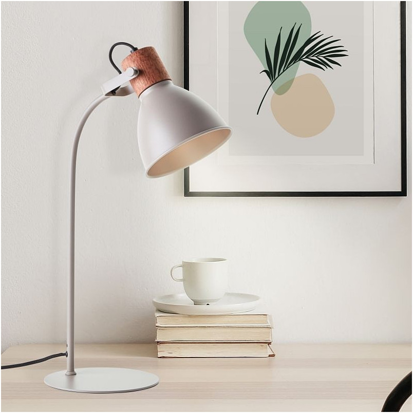 Lampa stołowa industrialna Erena szara Brilliant | Kup teraz!