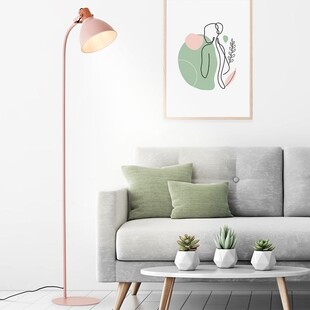 Lampa podłogowa industrialna Erena różowa - Brilliant