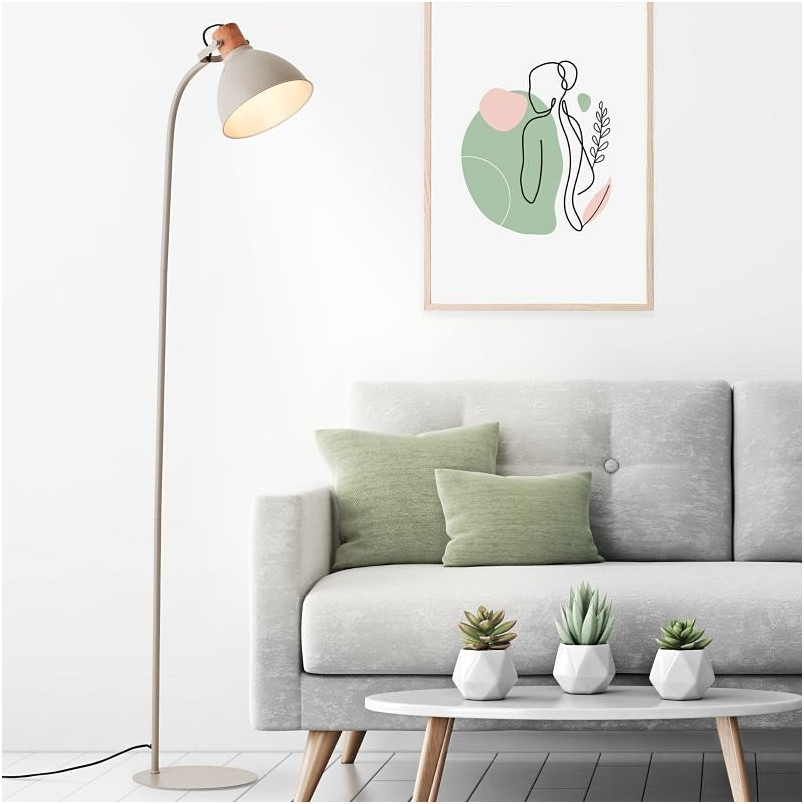 Lampa podłogowa industrialna Erena | Szara Brilliant - Kup Teraz!