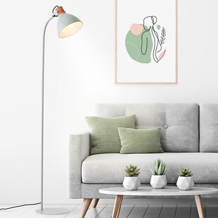 Lampa podłogowa industrialna Erena zielona - Brilliant | Kup teraz!