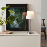 Lampa stołowa nocna Kasha - Brilliant - Biała, chrom