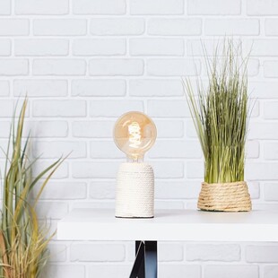 Lampa stołowa rustykalna Cardu kremowa | Brilliant