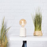 Lampa stołowa rustykalna Cardu kremowa | Brilliant