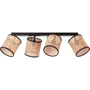 Plafon rattanowy boho Wiley 4 67cm jasne drewno Brilliant