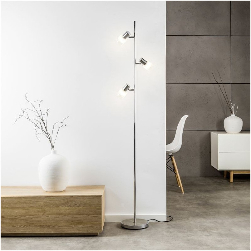 Lampa podłogowa Lea LED - szklana, chrom - Brilliant