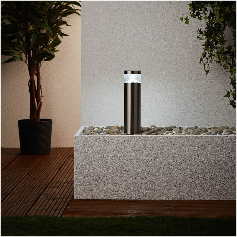 Lampa zewnętrzna Avon LED - Srebrna, Słupkowa - Brilliant