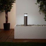 Lampa zewnętrzna Avon LED - Srebrna, Słupkowa - Brilliant