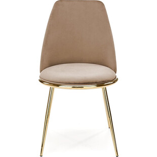 Krzesło welurowe ze złotymi nogami K460 beżowe Halmar