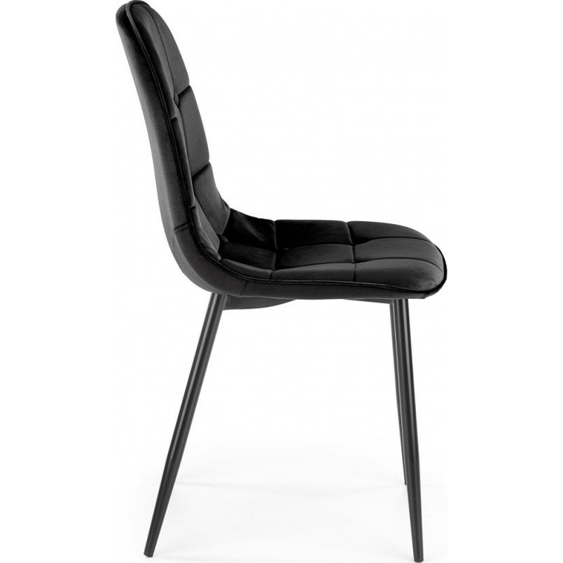 Krzesło welurowe pikowane K417 czarne Halmar | Elegancki design