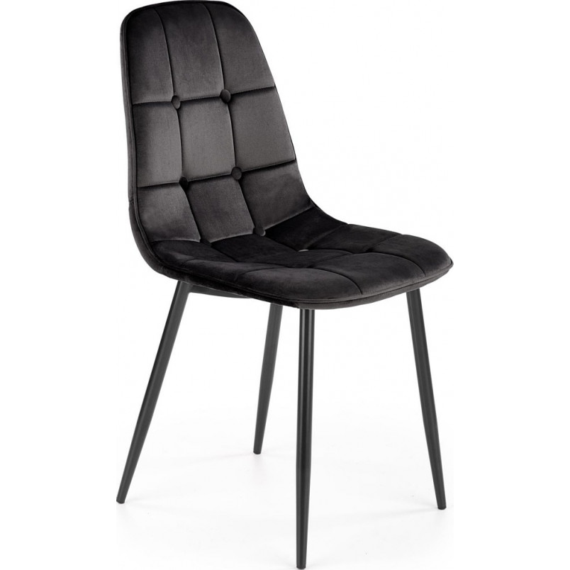 Krzesło welurowe pikowane K417 czarne Halmar | Elegancki design