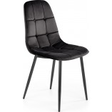 Krzesło welurowe pikowane K417 czarne Halmar | Elegancki design