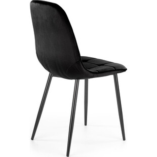 Krzesło welurowe pikowane K417 czarne Halmar | Elegancki design