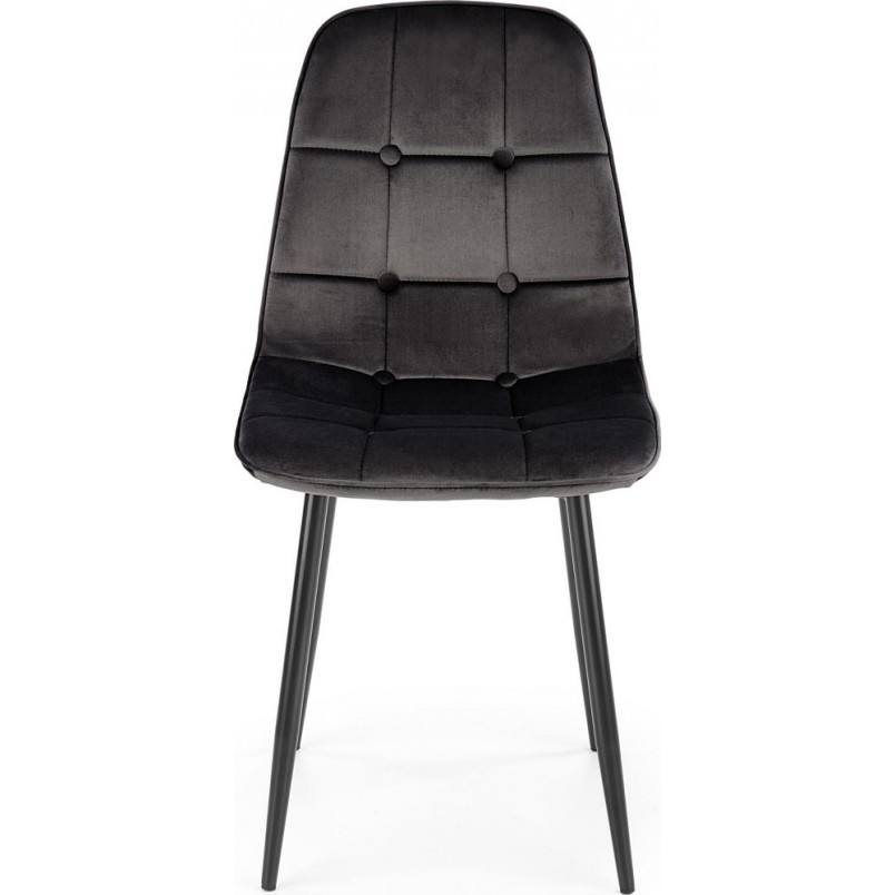 Krzesło welurowe pikowane K417 czarne Halmar | Elegancki design