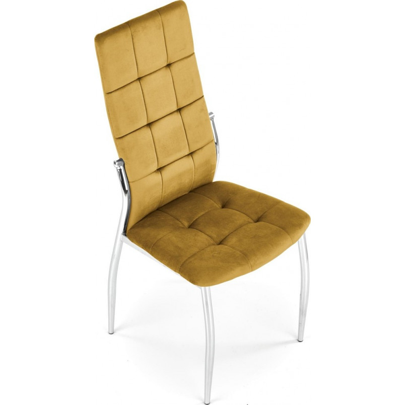 Krzesło welurowe nowoczesne K416 Velvet musztardowe Halmar