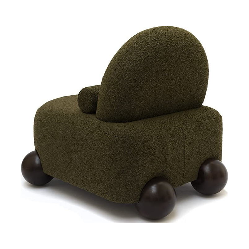 Fotel tapicerowany designerski Object076 olive green boucle NG Design