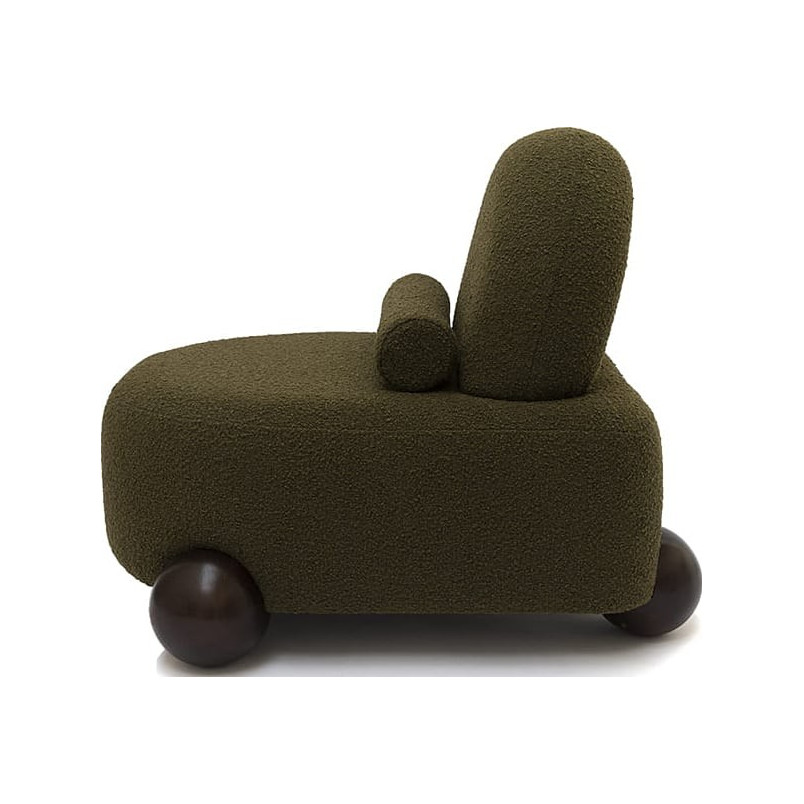 Fotel tapicerowany designerski Object076 olive green boucle NG Design