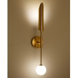 Kinkiet dekoracyjny szklana kula glamour Mika biało-złoty Step Into Design