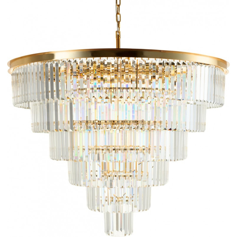 Lampa wisząca kryształowa glamour Splendore 100cm przezroczysty / złoty Step Into Design