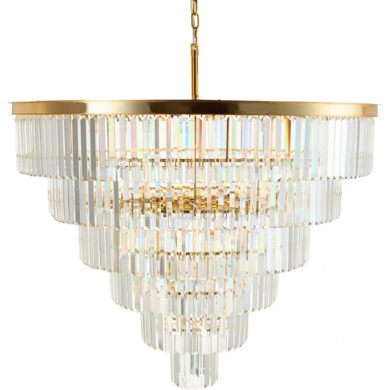 Lampa wisząca kryształowa glamour Splendore 100cm przezroczysty / złoty Step Into Design
