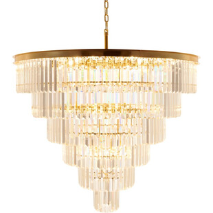 Lampa wisząca kryształowa glamour Splendore 100cm przezroczysty / złoty Step Into Design