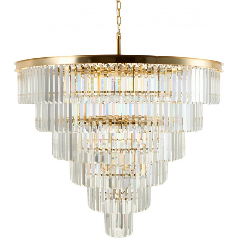 Lampa wisząca kryształowa glamour Splendore 100cm przezroczysty / złoty Step Into Design