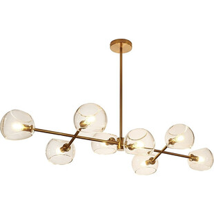 Lampa sufitowa szklana designerska Cosmic VIII 120cm przezroczysty / złoty Step Into Design