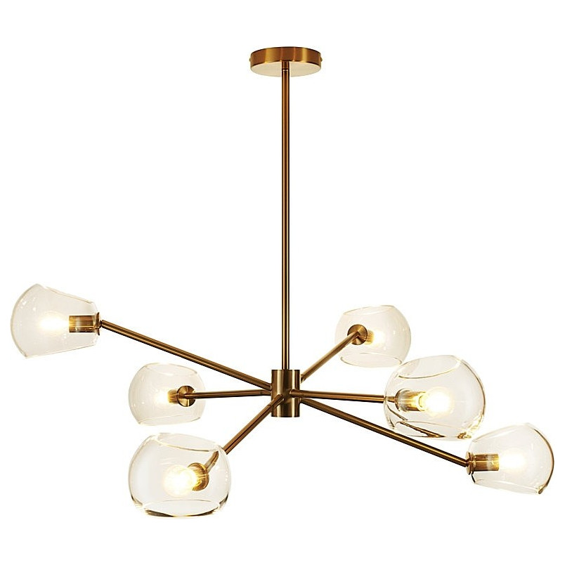 Lampa sufitowa szklana designerska Cosmic VI 75cm przezroczysty / złoty Step Into Design