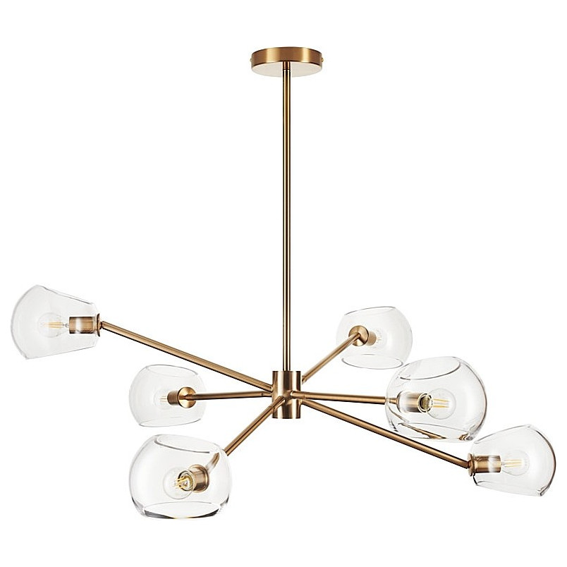 Lampa sufitowa szklana designerska Cosmic VI 75cm przezroczysty / złoty Step Into Design