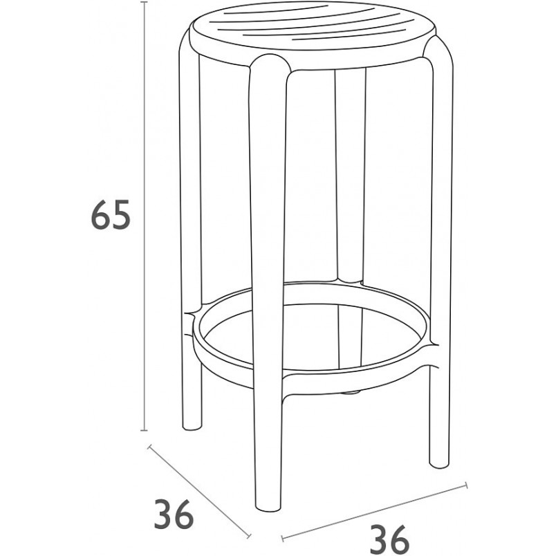 Stołek barowy z tworzywa Tom Bar 65cm biały Siesta