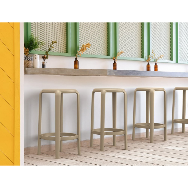 Stołek barowy z tworzywa Tom Bar 65cm biały Siesta