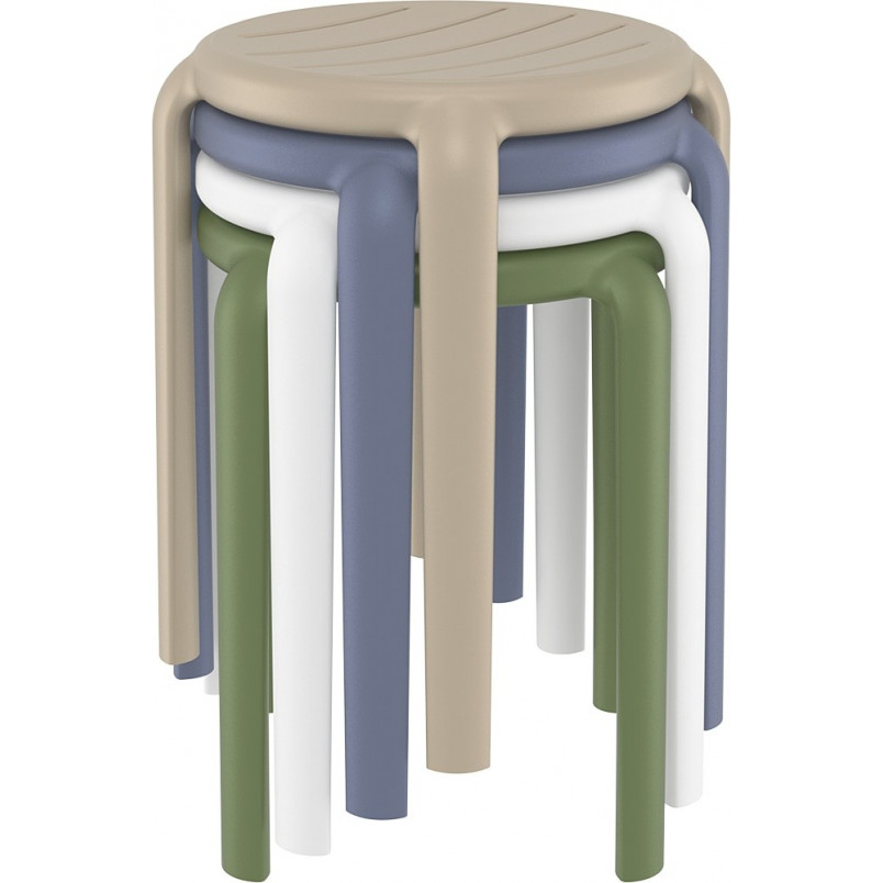 Taboret z tworzywa Tom 45cm biały Siesta