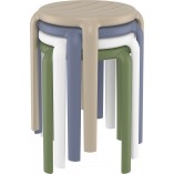 Taboret z tworzywa Tom 45cm biały Siesta