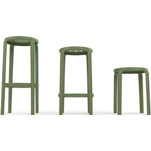 Taboret z tworzywa Tom 45cm biały Siesta