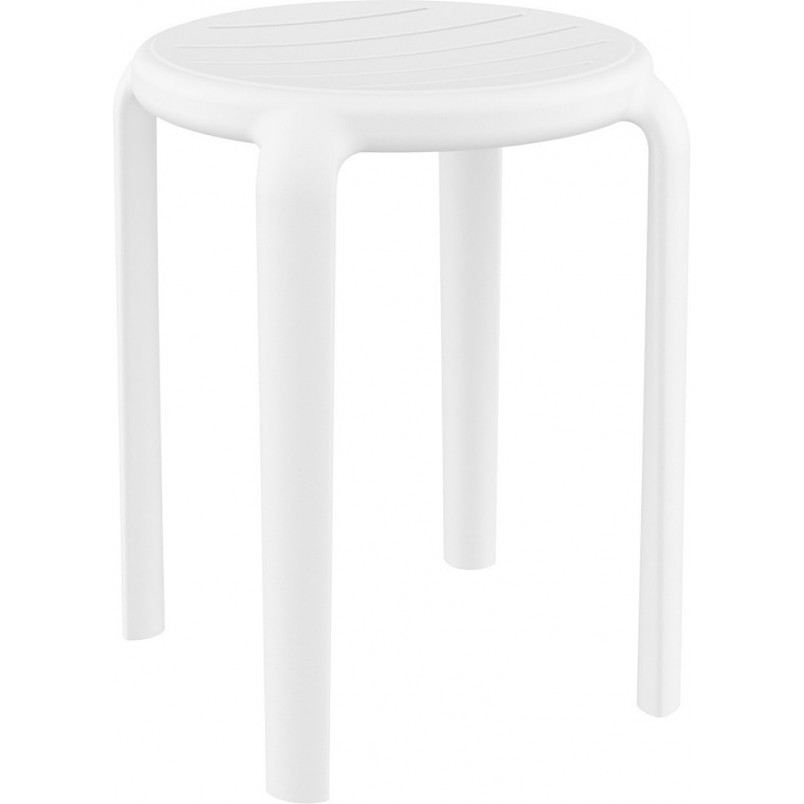 Taboret z tworzywa Tom 45cm biały Siesta