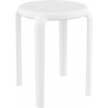 Taboret z tworzywa Tom 45cm biały Siesta