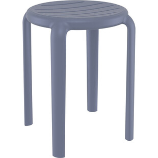 Taboret z tworzywa Tom 45cm ciemny szary Siesta