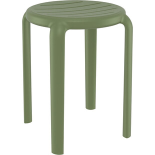Taboret z tworzywa Tom 45cm oliwkowy Siesta