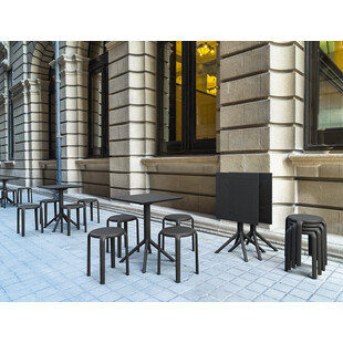 Taboret z tworzywa Tom 45cm kawowy Siesta