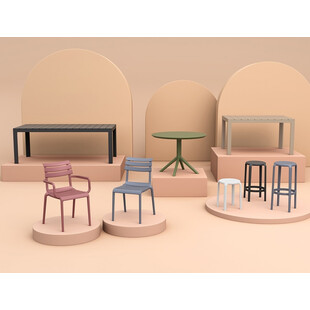 Taboret z tworzywa Tom 45cm kawowy Siesta