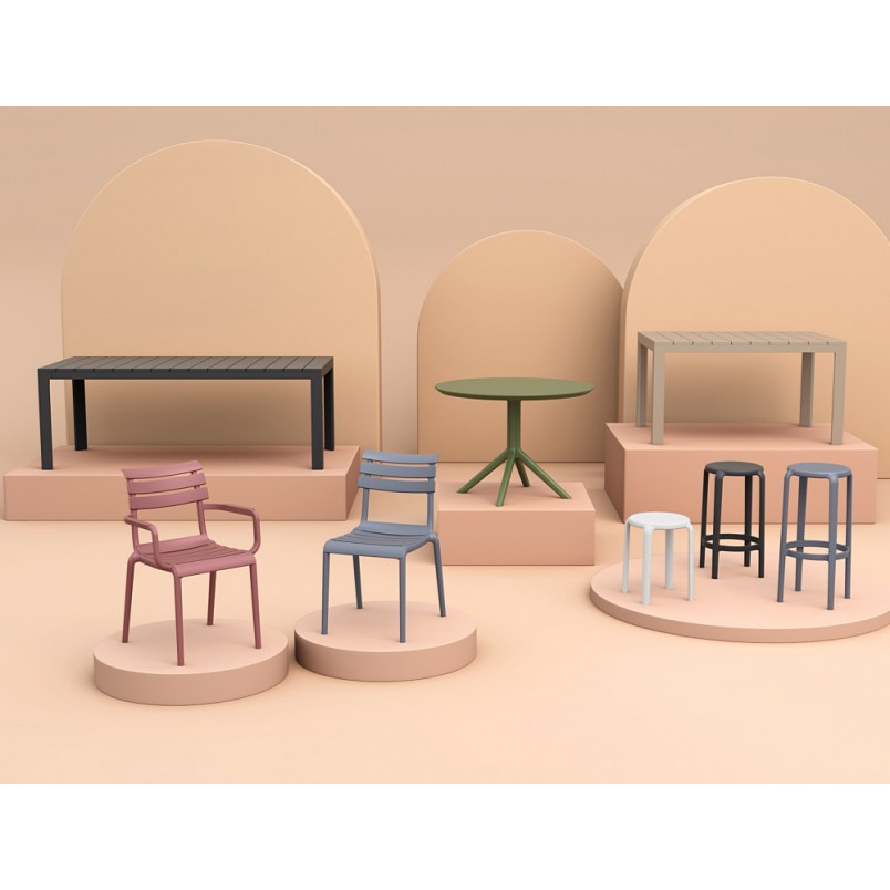 Taboret z tworzywa Tom 45cm kawowy Siesta