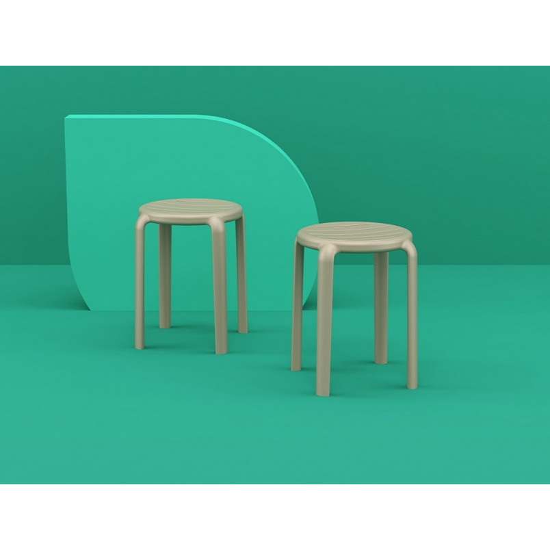 Taboret z tworzywa Tom 45cm kawowy Siesta