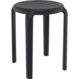 Taboret z tworzywa Tom 45cm czarny Siesta